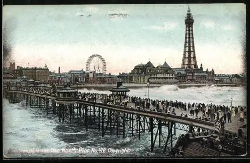 AK Blackpool, View of the city from the North Pier