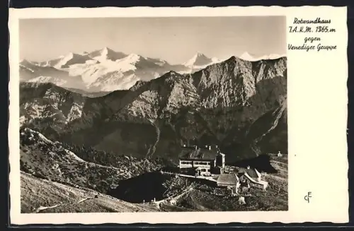 AK Rotwandhaus, Gesamtansicht mit Venediger Gruppe