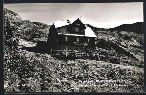 AK Mallnitz, Alpengasthaus Hochalmblick mit Blick gegen Hannoverhaus