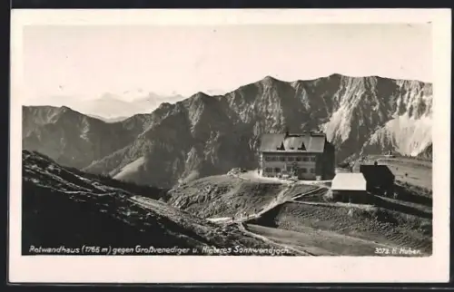 AK Rotwandhaus, Berghütte gegen Grossvenediger u. Hinteres Sonnwendjoch