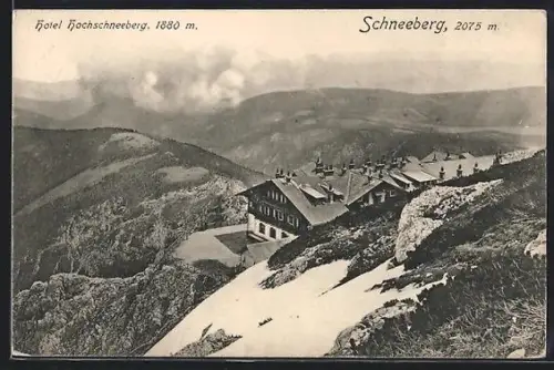 AK Puchberg am Schneeberg, Panorama mit Hotel Hochschneeberg