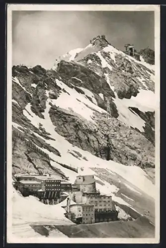 AK Schneefernerhaus, Ansicht mit Bergen