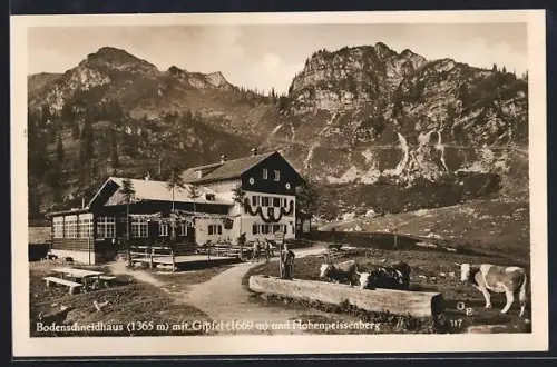 AK Bodenschneidhaus mit Gipfel und Hohenpeissenberg