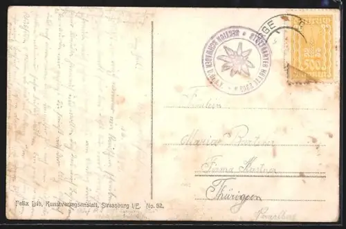 AK Stuttgarter Hütte mit Blick in die Berge