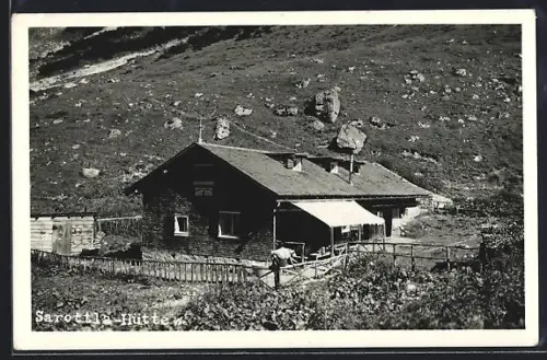 AK Sarottla-Hütte der Sektion Bludenz des deutsch u. österreichischen Alpenvereins