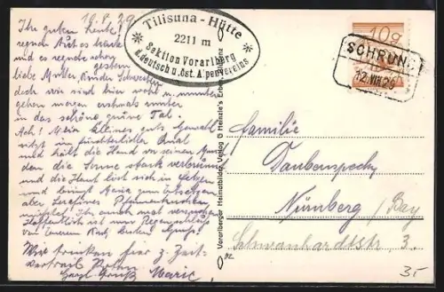 AK Tilisunahütte, Berghütte mit dem Seehorn