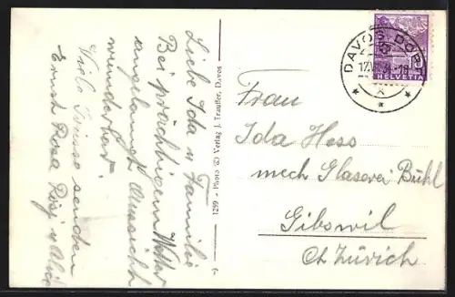 AK Weissfluhhütte, Blick auf die Silvrettagruppe und Piz Linard