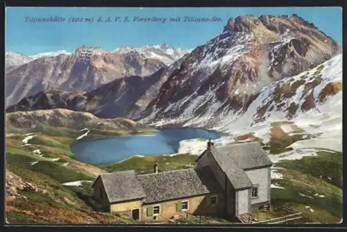 AK Tilisunahütte, Berghütte d. A.V.S. Vorarlberg mit Tilisuna-See