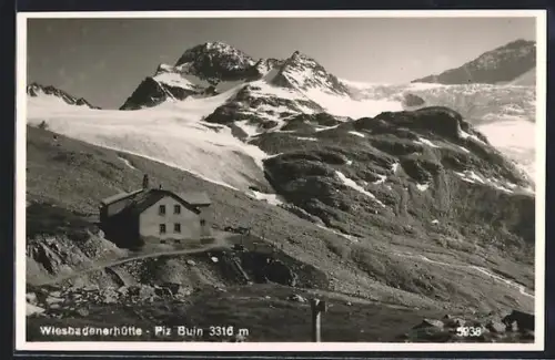 AK Wiesbadenerhütte mit Piz Buin