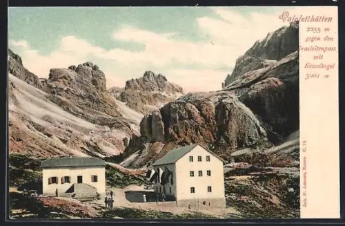 AK Vajoletthütte, Ansicht des Grasleitenpass mit Kesselkogel