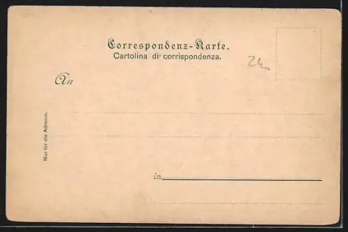 AK Schlernhaus, Ansicht mit dem Rosengarten in den Dolomiten