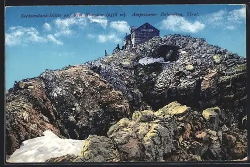 AK Sachsendank-Hütte /Nuvolau, Ansicht von unten