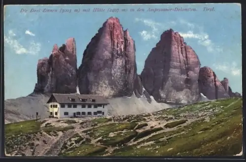 AK Berghütte Drei Zinnen, Panorama in Ampezzaner-Dolomiten