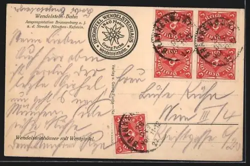 AK Wendelsteinhäuser mit Westgipfel, Wendelstein-Bahn