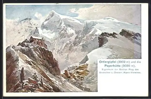 AK Payerhütte, Berghütte mit Ortlergipfel