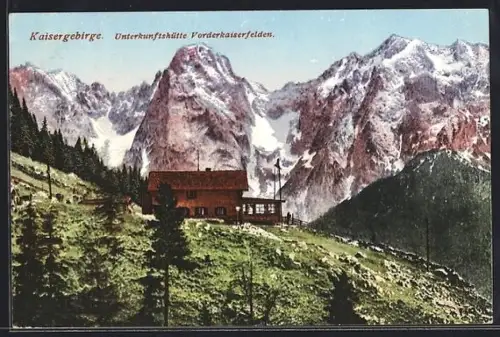 AK Unterkunftshütte Vorderkaiserfelden, Kaisergebirge