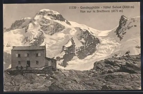AK Gandegghütte, Hotel Suisse, Vue sur le Breithorn