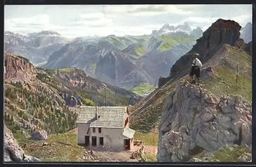 AK Ostertaghütte, Berghütte und Dolomiten