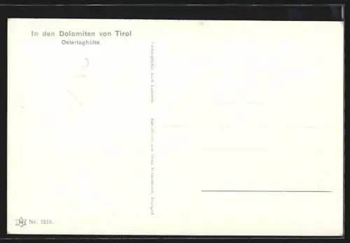 AK Ostertaghütte, Berghütte und Dolomiten