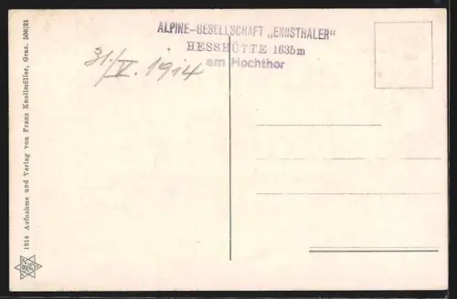 AK Hesshütte am Ennseck mit Hoch-Zinödl