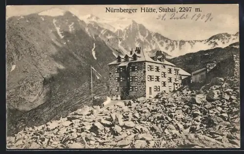 AK Nürnberger Hütte im Stubai d. deutsch. & oesterr. Alpenvereins