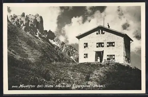 AK Neustift im Stubai, Neustifter Ski-Hütte mit Elfersppitze