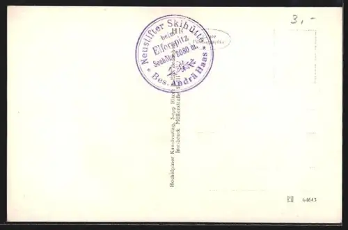 AK Neustift im Stubai, Neustifter Ski-Hütte mit Elfersppitze