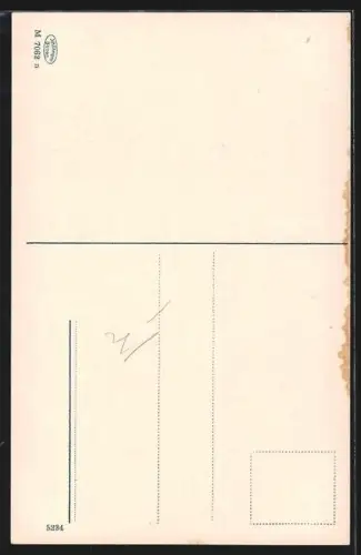 AK Vajolet-Hütte, Vajolet-Hütten mit Vajoletspitze und Winklerturm am Rosengarten