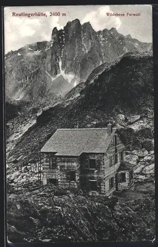 AK Reutlingerhütte, Ansicht mit der Wildebene Ferwall