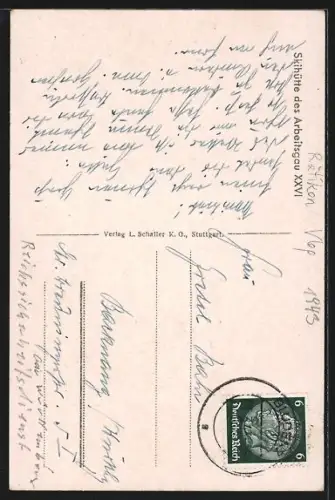 AK Tschenglahütte, Mit schneebedecktem Wald im Hintergrund