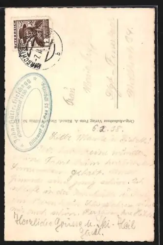 AK Jahnhütte /Hirschegg, Berghütte in winterlicher Landschaft