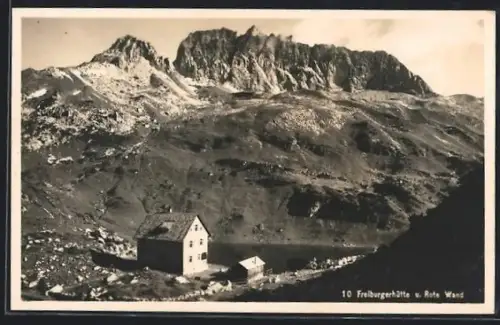 AK Freiburgerhütte, Blick gegen die Rote Wand