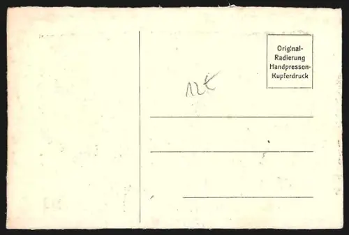 Künstler-AK Bremen, Rathaus mit Denkmal