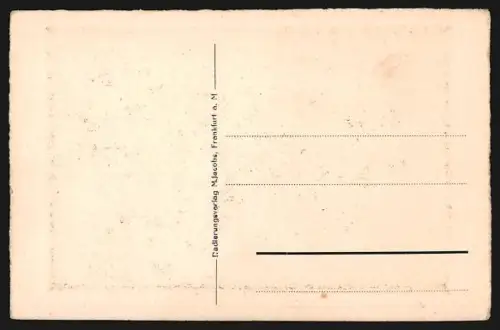 Künstler-AK Frankfurt a. M., Opernhaus mit Strassenpartie