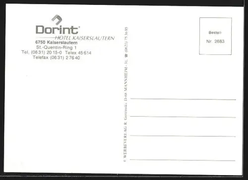 AK Kaiserslautern, Dorint-Hotel, St. Quentin-Ring 1, Innenansichten