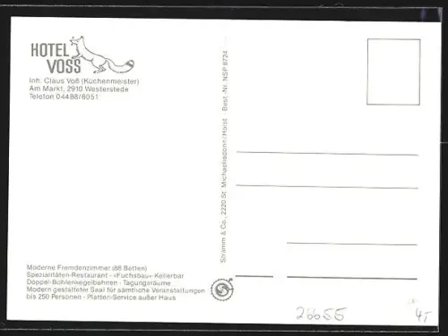 AK Westerstede, Hotel Voss, Am Markt, Innenansichten