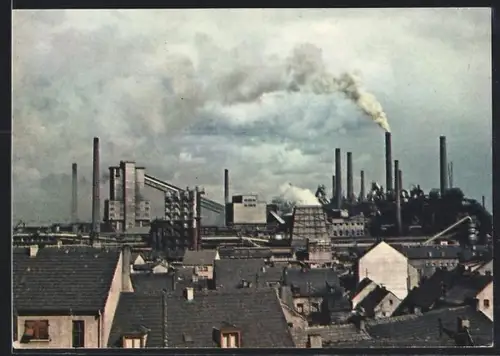 AK Homburg-Sanddorf, Teilansicht mit Fabriken