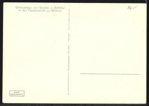 AK Sarkophage von Goethe und Schiller in der Fürstengruft zu Weimar