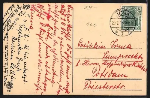 AK Jena, Schillers Traukirche Wenigenjena, Portrait