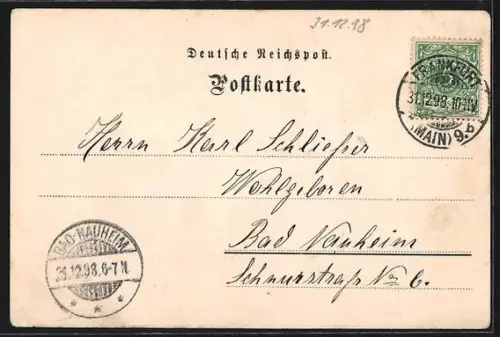 AK Frankfurt a. M., Strassenpartie mit Kirche von Sachsenhausen aus gesehen