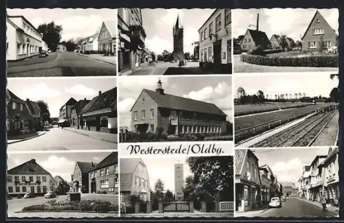 AK Westerstede, Langestrasse, Peterstrasse, Kuhlenstrasse, Wasserturm, Bohmsend