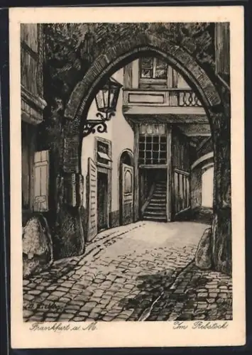 Künstler-AK Alt-Frankfurt, Im Rebstock