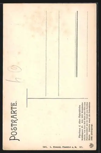 AK Frankfurt a. M., Pfarrhaus der alten Peterskirche, Schäfergasse 27