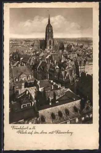 AK Alt-Frankfurt, Blick auf den Dom mit Römerberg