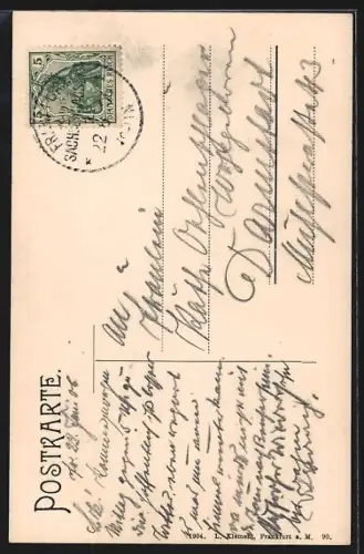 AK Alt-Frankfurt, Treppenturm im Hause Limpurg (Römer), 16. Jahrhundert