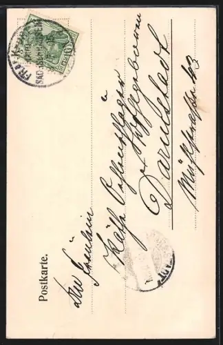 AK Alt-Frankfurt, Die alten Häuser am Römer mit gemalten Fassaden