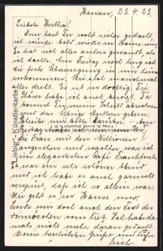 Künstler-AK Alt-Frankfurt, Wendeltreppe im Römerhof