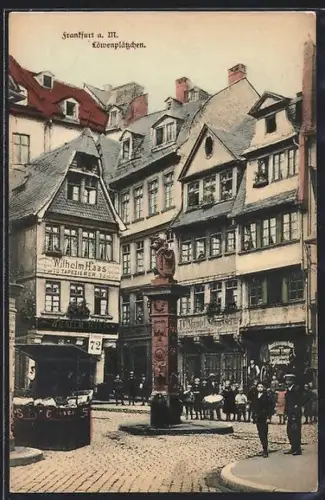 AK Alt-Frankfurt, Löwenplätzchen, Wilhelm Haas Tapezierer