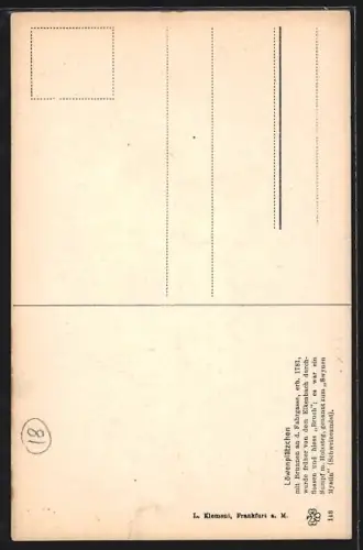 AK Alt-Frankfurt, Löwenplätzchen, Wilhelm Haas Tapezierer