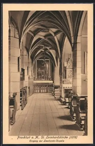AK Alt-Frankfurt, St. Leonhardskirche, Eingang zur Leonhards-Kapelle